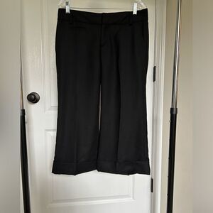 Gap Women’s 100% Wool Black Wide Flare Leg Cropped Pants Size 8 Lined